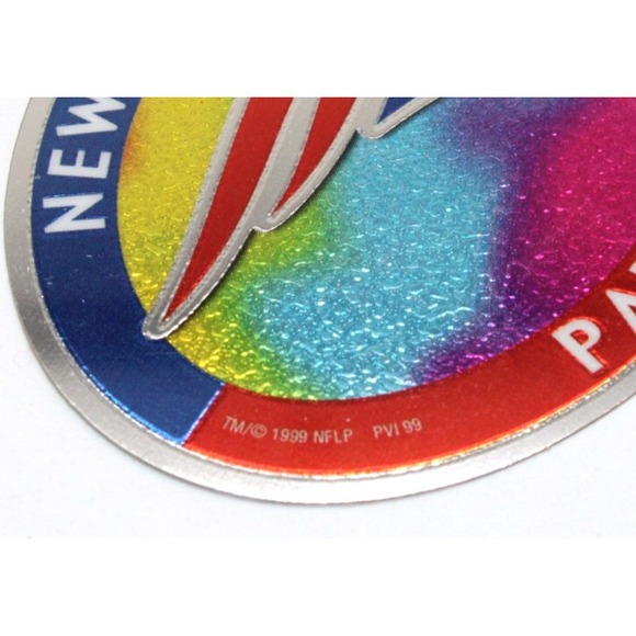 1999 New England Patriots NFL Vending Sticker/Decals Reflective apprx 3" Oval - Picture 4 of 5